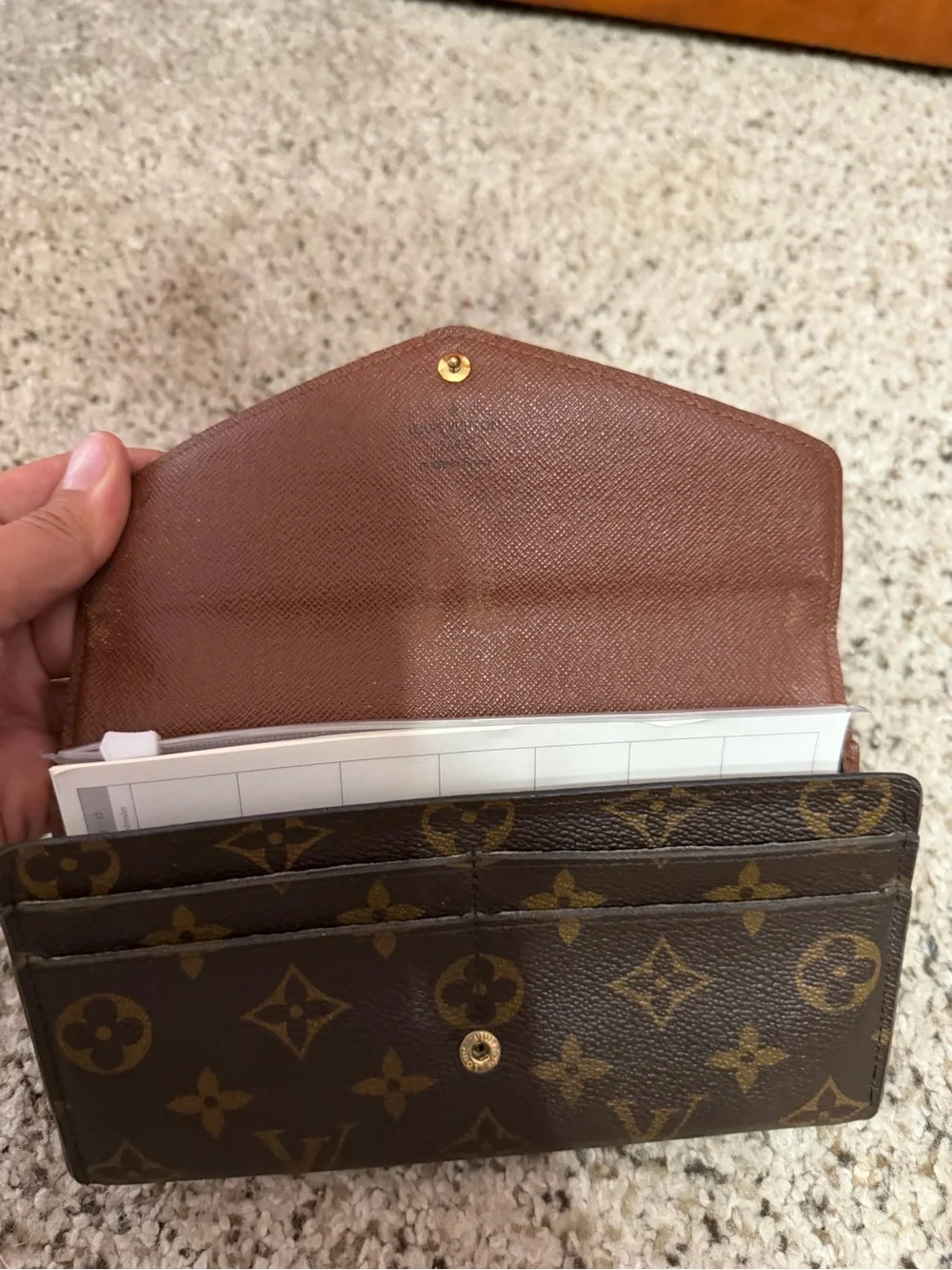Authentic Louis Vuitton Wallet turned into a 6 ring Planner/Pocket Notebook